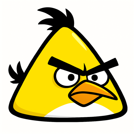yellow angry bird.
In-Game asset.  2d.  High contrast.  No shadows