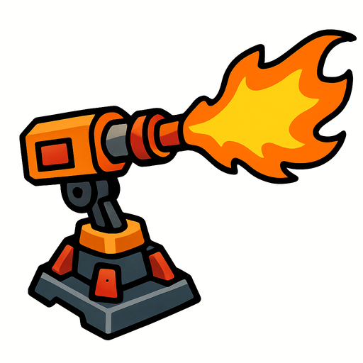 Flame thrower turret.
In-Game asset.  2d.  High contrast.  No shadows
