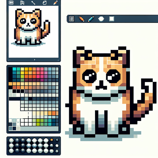 Kedi pixel art.
Single Game Texture.  In-Game asset.  2d.  Blank background.  High contrast.  No shadows