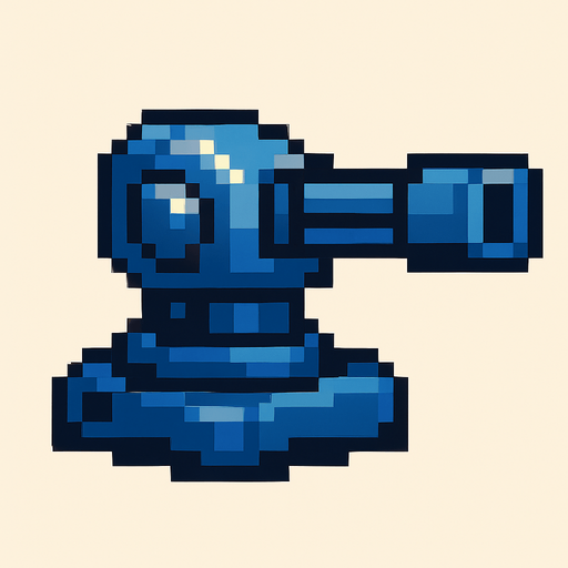 Turret pixel.
In-Game asset.  2d.  High contrast.  No shadows