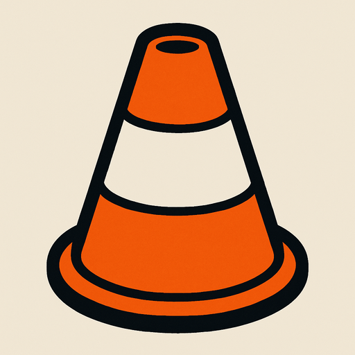 Top of traffic cone.
In-Game asset.  2d.  High contrast.  No shadows