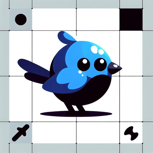 Bird.
Single Game Texture. In-Game asset. 2d. Blank background. High contrast. No shadows.