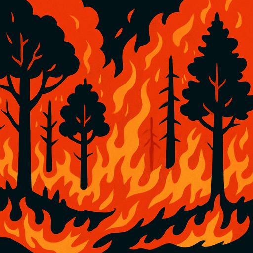 Un bosque quemándose D:.
In-Game asset.  2d.  High contrast.  No shadows