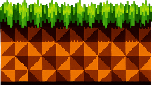 make the typical Sonic 1 floor.
In-Game asset.  2d.  High contrast.  No shadows. 2d