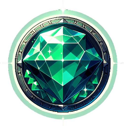 2d emerald phtoto.
Single Game Texture. In-Game asset. 2d. Blank background. High contrast. No shadows.