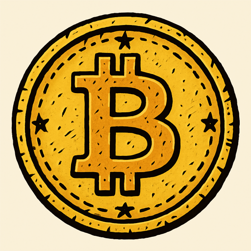 bitcoin sembollü sarı eski madeni para.
In-Game asset.  2d.  High contrast.  No shadows