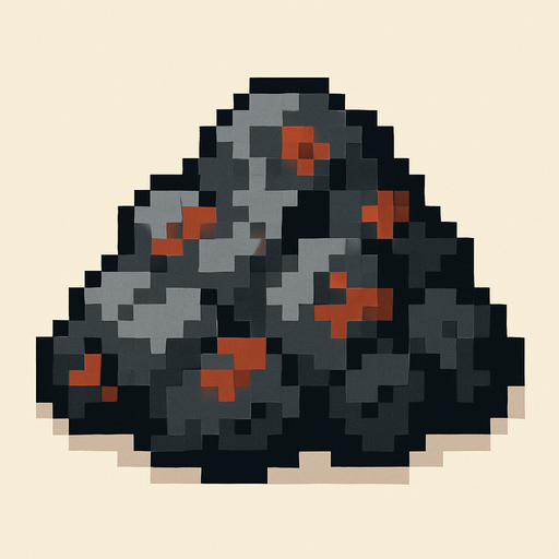 Iron ore pixart.
In-Game asset.  2d.  High contrast.  No shadows