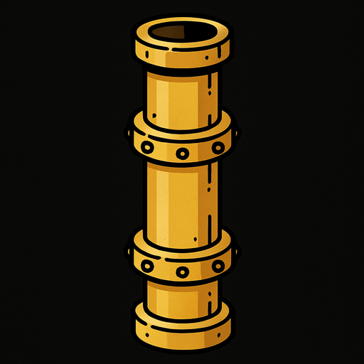 haz una tuberia vertical.
In-Game asset.  2d.  High contrast.  No shadows