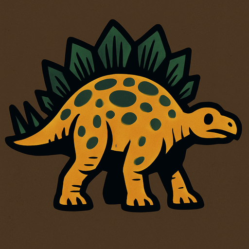 Stegosaurus.
In-Game asset.  2d.  High contrast.  No shadows