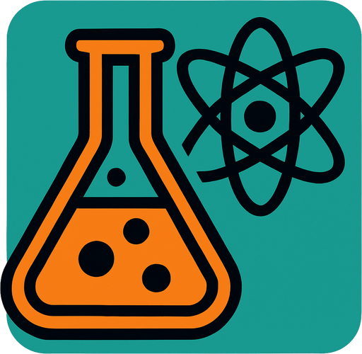 Science icon.
In-Game asset.  2d.  High contrast.  No shadows