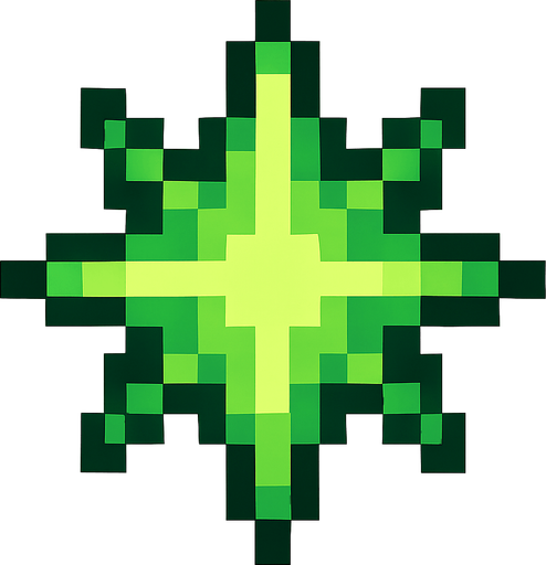 2d star pixel art green.
In-Game asset.  2d.  High contrast.  No shadows