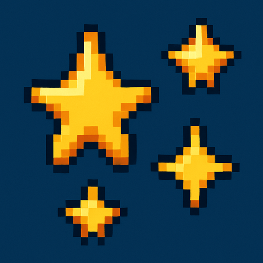 pixel
stars.
In-Game asset.  2d.  High contrast.  No shadows