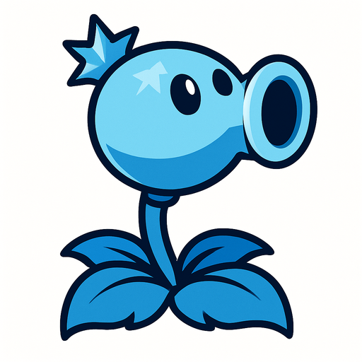 ıcepeasshooter plants vs zombies.
In-Game asset.  2d.  High contrast.  No shadows
