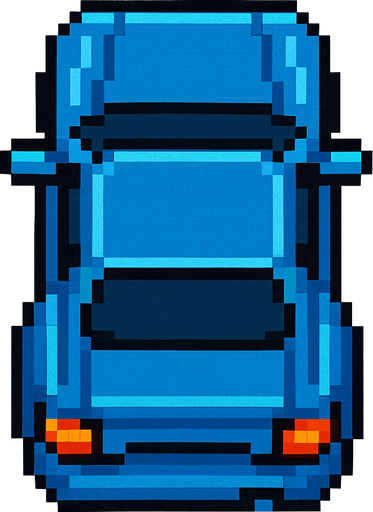 pixel art car top view
In-Game asset.  2d.  High contrast.  No shadows