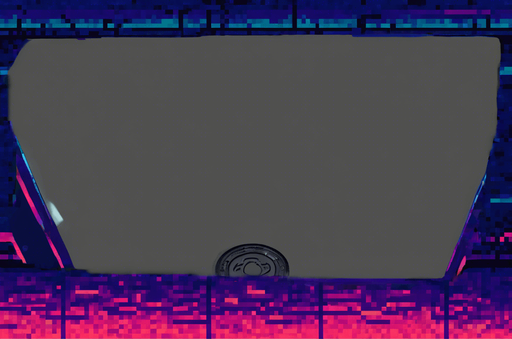 cyberpunk asphalt street, manhole in the middle