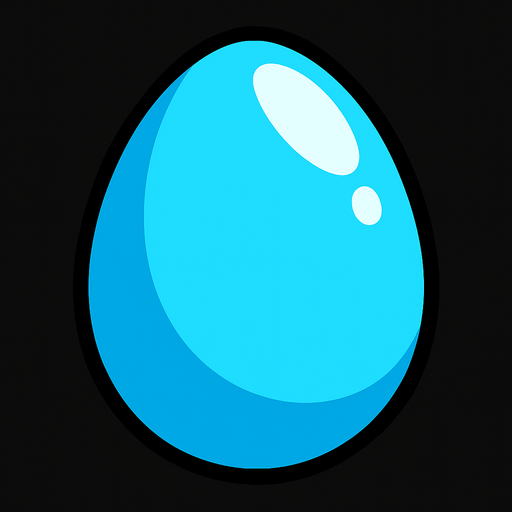 CYAN EGG.
In-Game asset.  2d.  High contrast.  No shadows