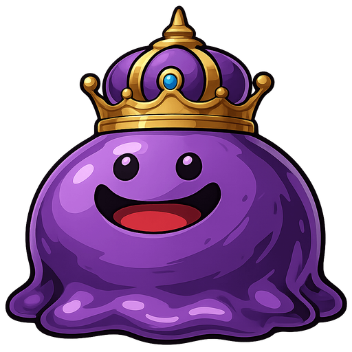 picture of a cute massive enemy king metal slime monster inspired by dragon quest and ragnarok online..
In-Game asset.  2d.  High contrast.  No shadows