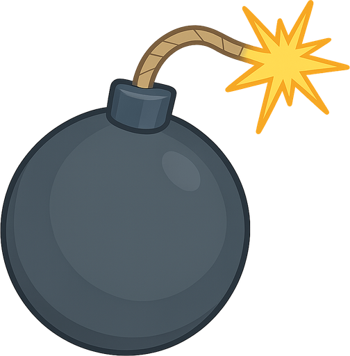 no background. just bomb picture. No background. Transparent background. Blank background. No shadows. 2d. In-Game asset. flat