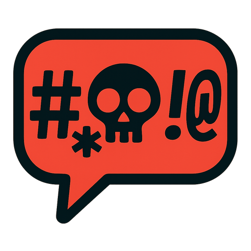 a speech bubble with an icon inside symbolizing that the person is saying some rude words.
In-Game asset.  2d.  High contrast.  No shadows