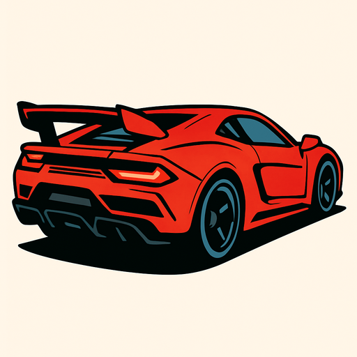 arka sağdan bakan SÜPER  araba 
In-Game asset.  2d.  High contrast.  No shadows