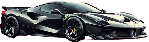 Ferrari car.
Single Game Texture. In-Game asset. 2d. Blank background. High contrast. No shadows.