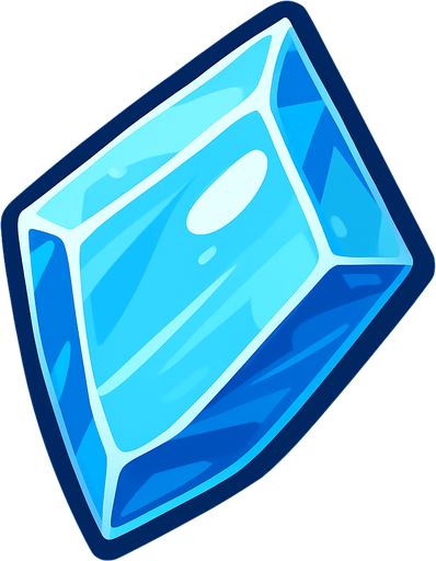 Льдинка как стеклышко.
In-Game asset.  2d.  High contrast.  No shadows