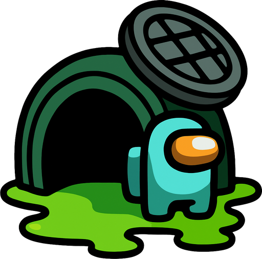 among us sewerEntrance.
In-Game asset.  2d.  High contrast.  No shadows