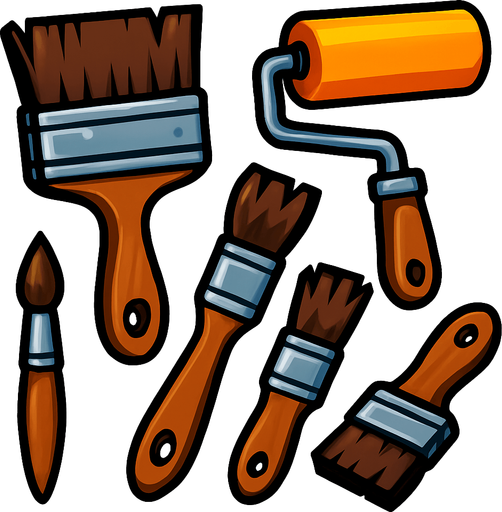 Pack of different brushes.
In-Game asset.  High contrast.  No shadows. 3D