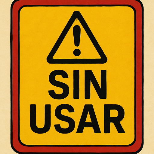 Advertencia que dice: "Sin usar"