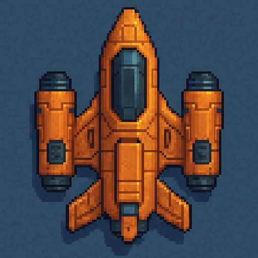 Звездолет вид сверху два д для 2d игры пиксельный.
In-Game asset