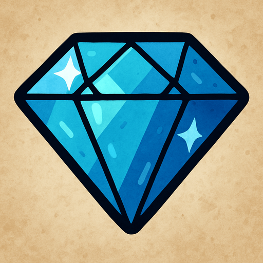 Blue diamond toy.
In-Game asset.  2d.  High contrast