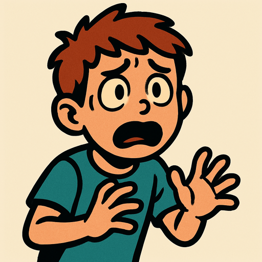 young frightened boy.
In-Game asset.  2d.  High contrast.  No shadows