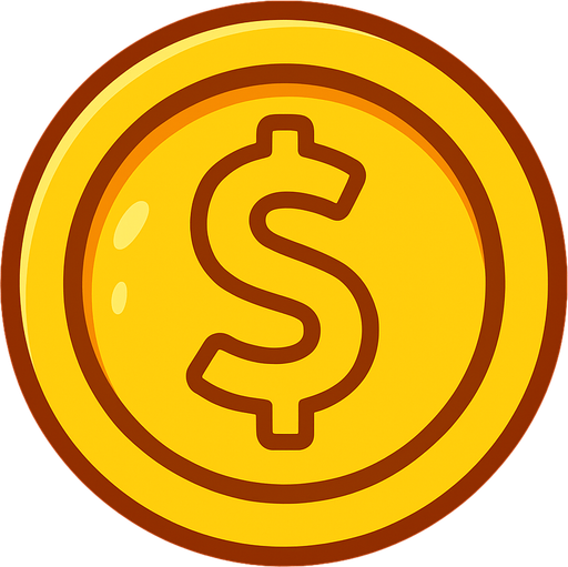 Coin.
In-Game asset.  2d.  High contrast.  No shadows