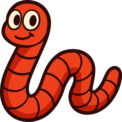 worm no background.
In-Game asset.  2d.  High contrast.  No shadows