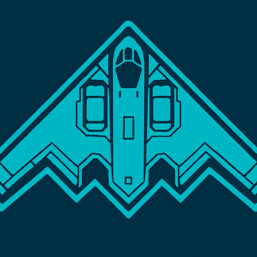 B-2 uppifrån.
In-Game asset.  2d.  High contrast.  No shadows