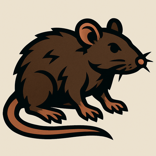 A rat.
In-Game asset.  2d.  High contrast.  No shadows