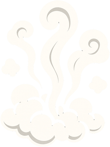 steam effect.
In-Game asset.  2d.  High contrast.  No shadows