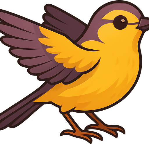 Segunda de tres imagenes que crearan sensacion de movimiento a un pajaro. Esta tendra las alas medio extendidas