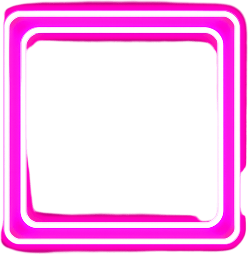 Neon square.
In-Game asset.  2d.  High contrast.  No shadows