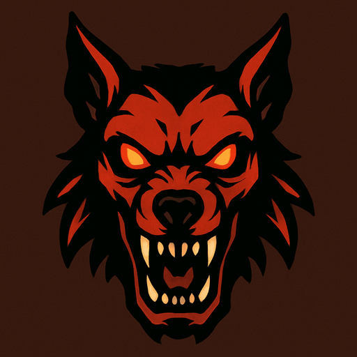 2d mysterious and scary hellhound character's head.
In-Game asset.  2d.  High contrast.  No shadows