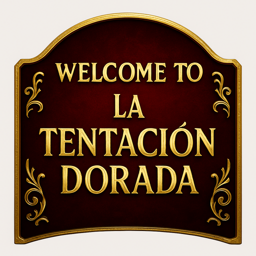Crea un asset visual para un banner de bienvenida arqueado de casino de lujo.

Diseño:

Forma de arco elegante.

Texto central: 'WELCOME TO LA TENTACIÓN DORADA' (o 'WELCOME, HIGH ROLLER').

Tipografía de casino elegante, mayúsculas.

Fondo del arco: Negro, rojo burdeos o azul medianoche profundo (pulido/terciopelo).

Texto y borde: Dorado o plateado brillante (metálico).

Detalles: Filigranas doradas sutiles, brillos.

Efecto: Ligero relieve y resplandor.

Fondo transparente.

Objetivo: Bienvenida opulenta y exclusiva..
In-Game asset.  2d.  High contrast.  No shadows