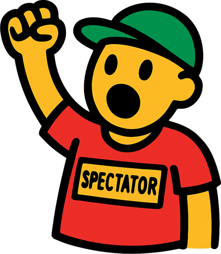 spectator character 2d in game asset high contrast no shadows.
In-Game asset.  2d.  High contrast.  No shadows