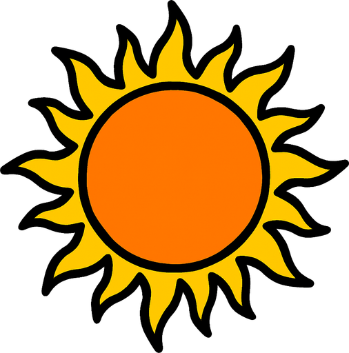 güneş.
In-Game asset.  2d.  High contrast.  No shadows