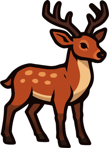 Deer.
In-Game asset.  2d.  High contrast.  No shadows