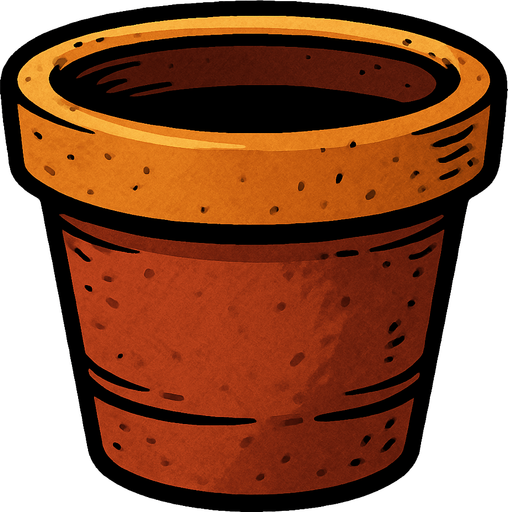 boş çiçek saksısı.
In-Game asset.  2d.  High contrast.  No shadows