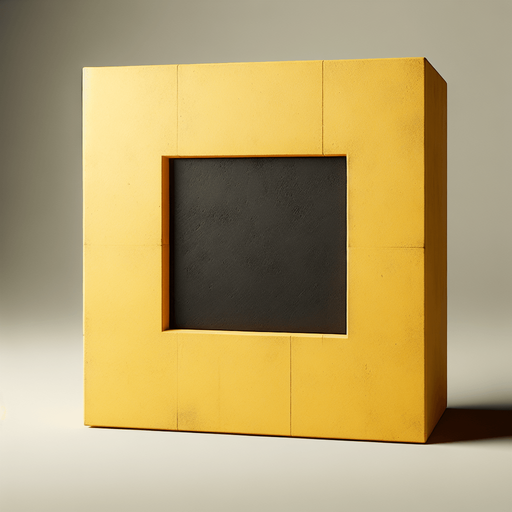 the surface is yellow, concrete with a black square in the center.
Single Game Texture. In-Game asset. 2d. Blank background. High contrast. No shadows.