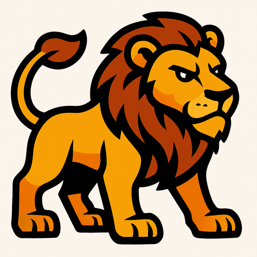 Lion.
In-Game asset.  2d.  High contrast.  No shadows