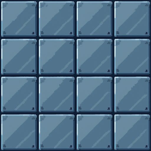 Pixel art polished steel tile floor, medium blue grey, repeating.
In-Game asset.  2d.  High contrast.  No shadows