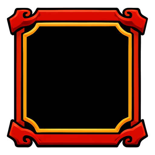 Marco de menu con relleno sin ningun texto.
In-Game asset.  2d.  High contrast.  No shadows