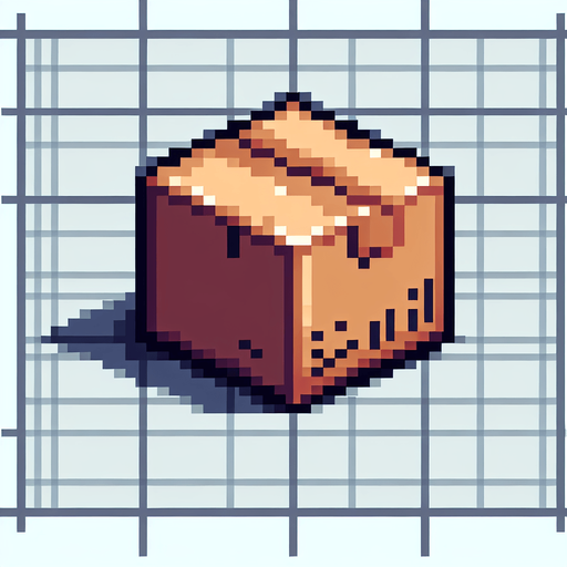 8-bit. Cartoon. Carboar box. In game asset. No background. No shadow. High quality. Single Game Texture. In-Game asset. 2d. Blank background. High contrast. No shadows.